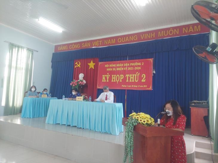 HĐND Phường 2 thành phố Tây Ninh tổ chức kỳ họp thứ 2 HĐND phường nhiệm kỳ 2021 - 2026